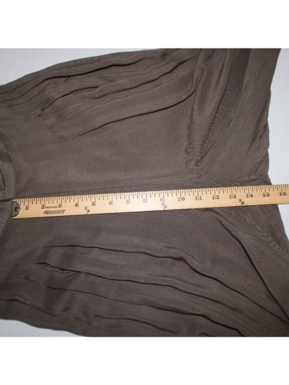 Catwalk Studio Pant $40 Sz L x 31 Moss Green Pleated Sheer Cotton Poly Pant - Picture 12 of 16
